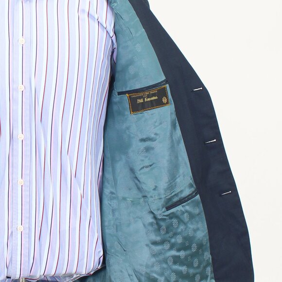 Tom James 46R 48x30 Navy Full Suit 3-Button Check R630 - Picture 12 of 15